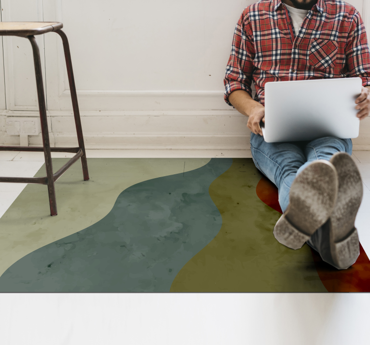 vinylový koberec do obývačky abstraktné vlnové vzory - Tenstickers