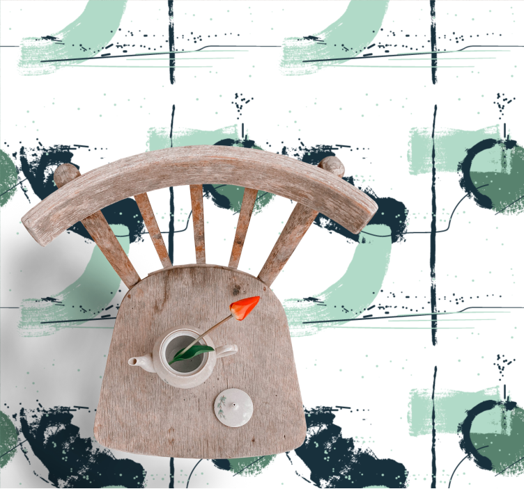 vinylový koberec minimalisticky abstraktné zelené ťahy - Tenstickers