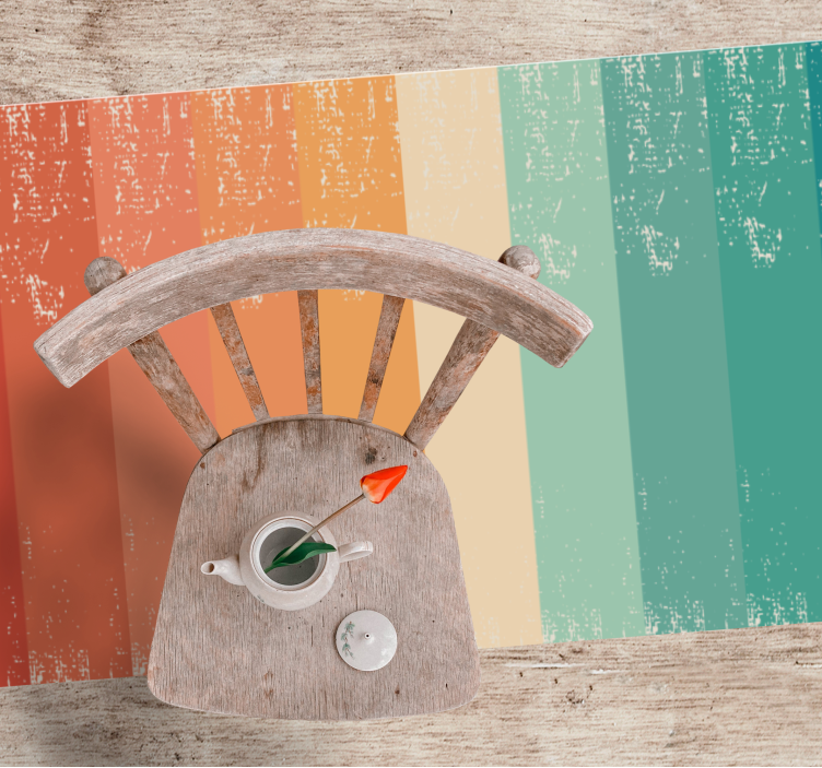 vinylový koberec minimalisticky farebné pruhované vrstvy - Tenstickers