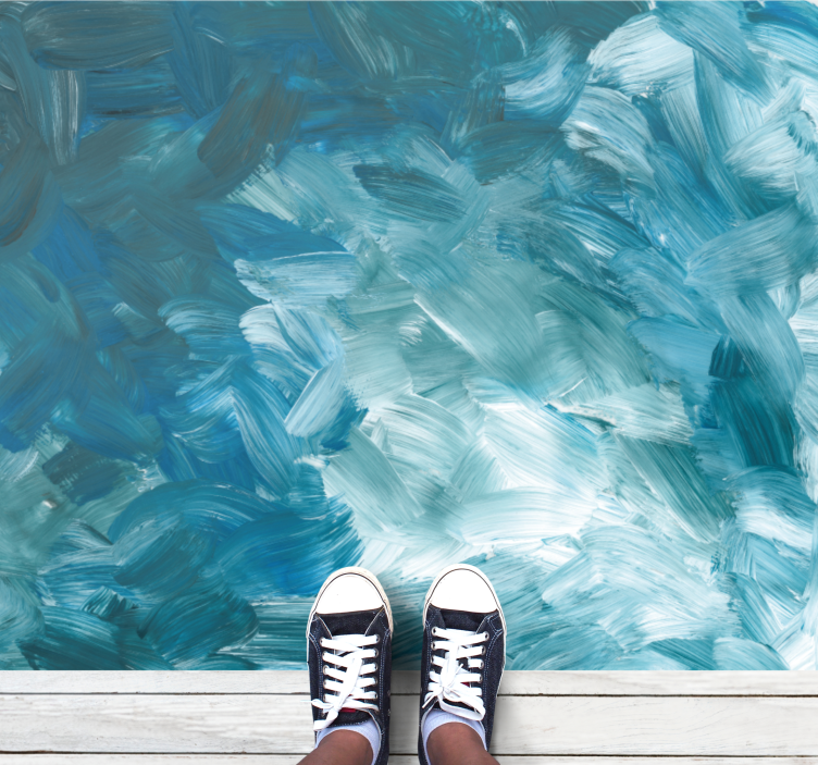 Vinylový koberec minimalisticky námorné štetce - Tenstickers