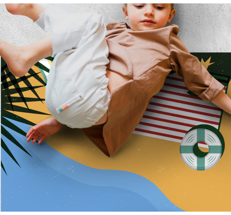 prírodný vinylový koberec scéna s plážovým piknikom - Tenstickers