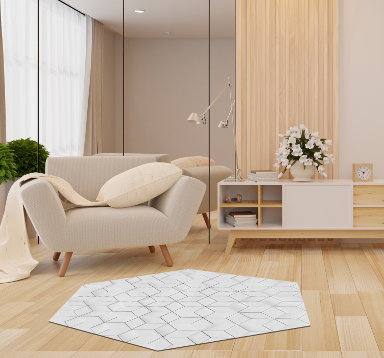 vinylový koberec do obývačky minimalistický geometrický vzor - Tenstickers