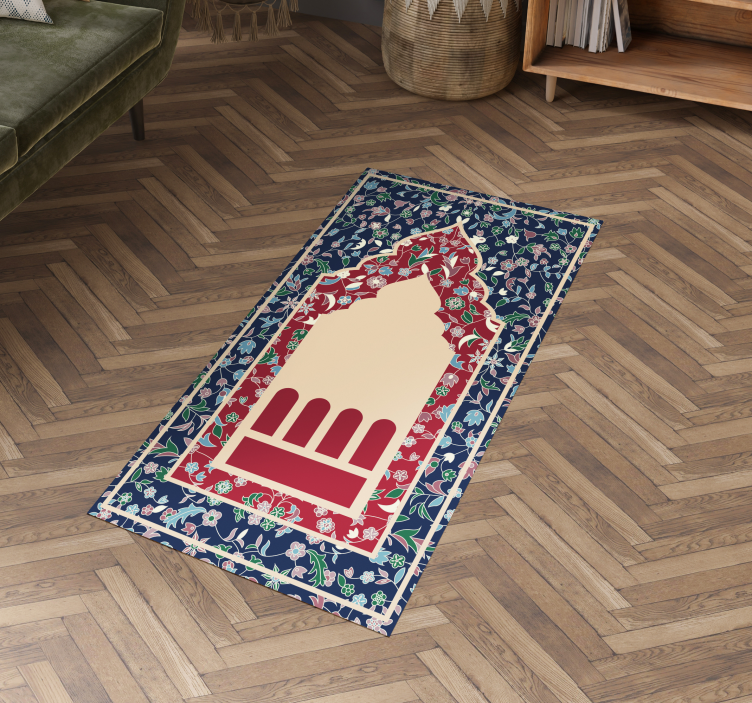 obdĺžnikový vinylový koberec kvetinový vzor perzský stiel - Tenstickers