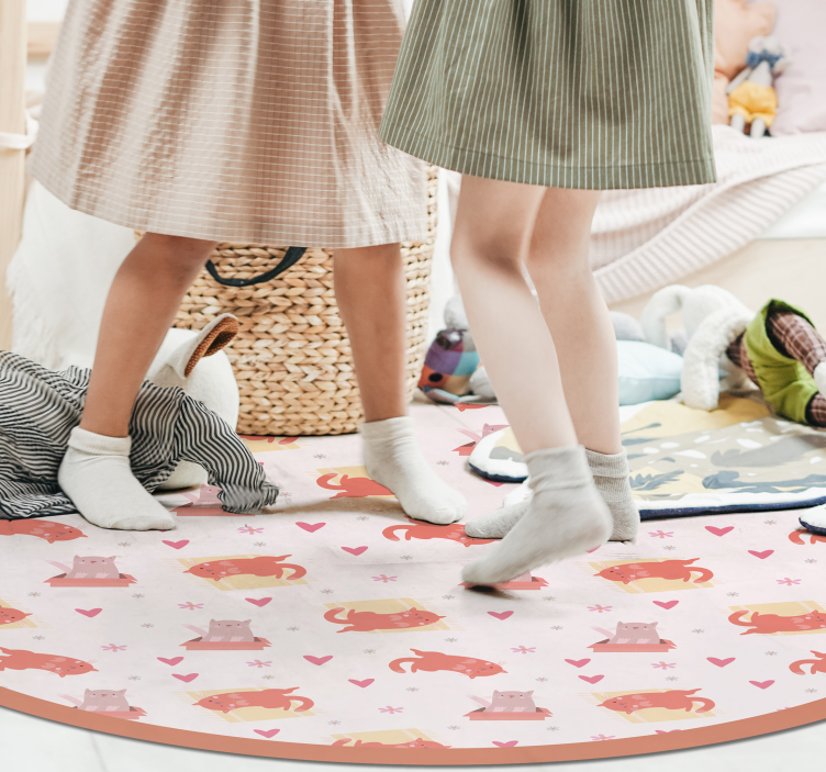 vinylový koberec pre bábätko hravý motív mačky - Tenstickers