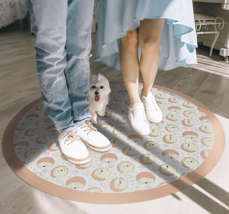 vinylový koberec pre bábätko lev kruhový vzor - Tenstickers