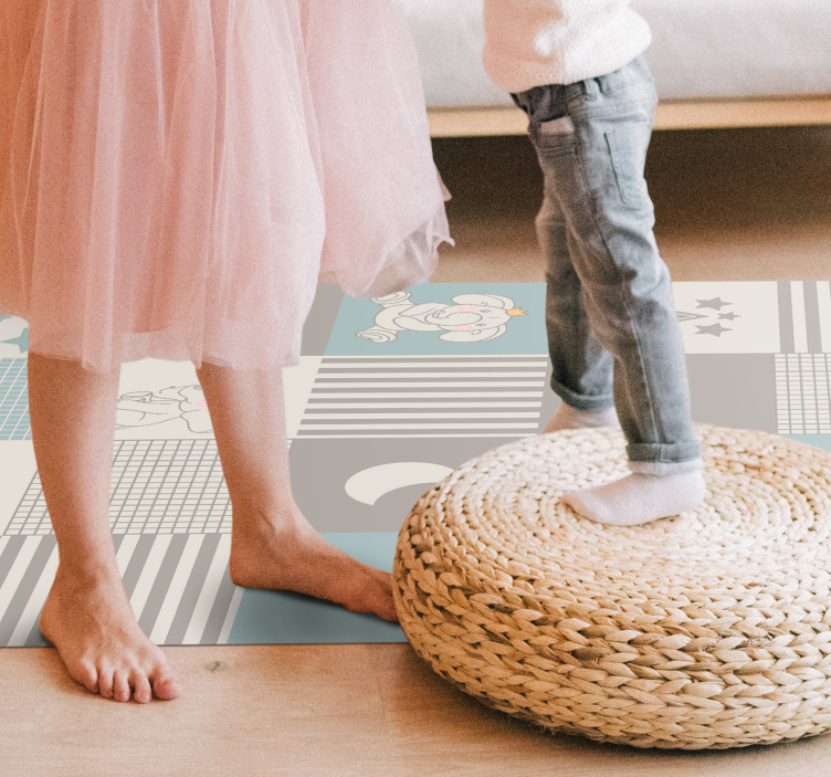 vinylový koberec pre bábätko patchwork škôlka - Tenstickers