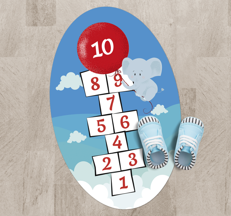 detský vinylový koberec poskokový balónový slon - Tenstickers