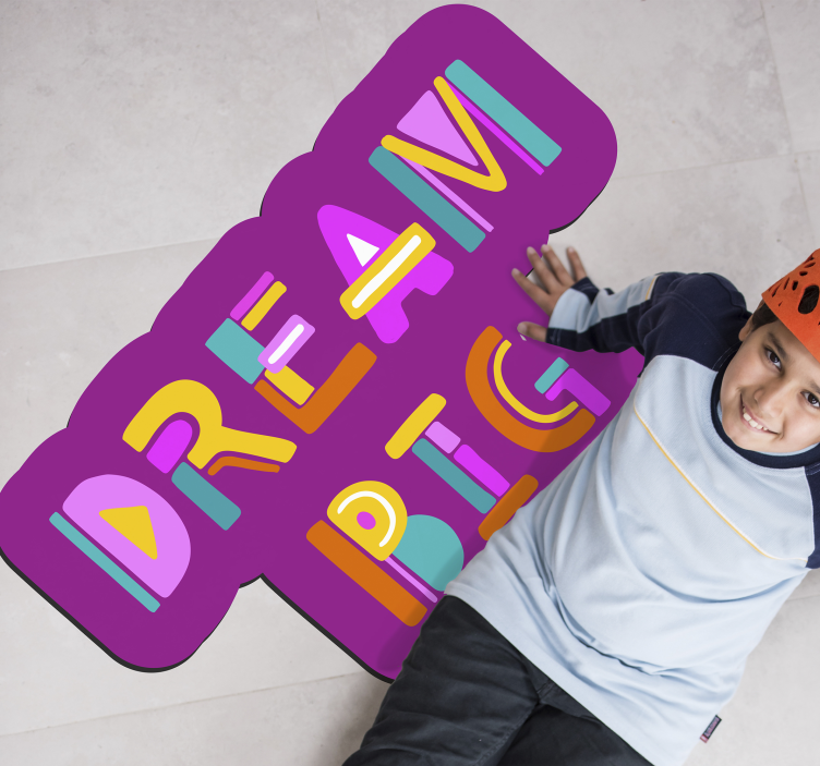 detský vinylový koberec vysnívaná veľká typografia - Tenstickers