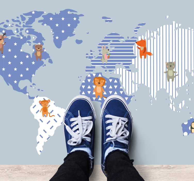 rôzne vinylové koberce pre deti dobrodružstvo na mape sveta - Tenstickers