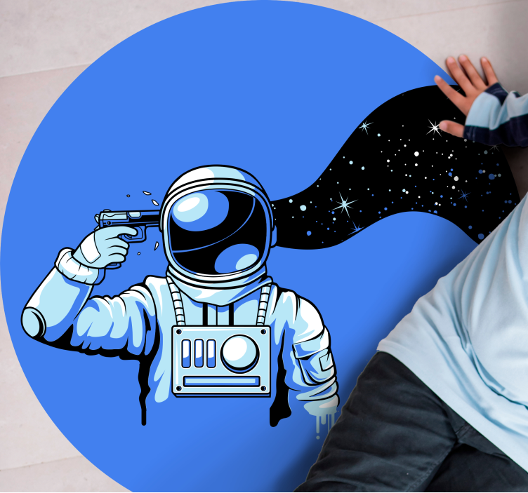 vinylový koberec pre mládež kozmická scéna s astronautmi - Tenstickers