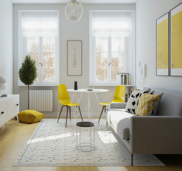 prírodný vinylový koberec malé jarné vetvičky - Tenstickers