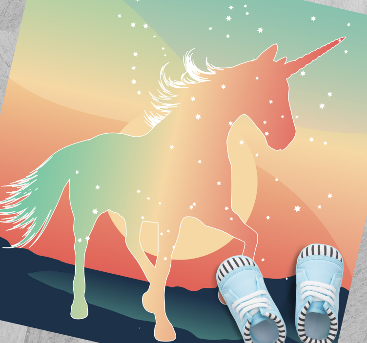 Vinylový koberec rainbow unicorn - Tenstickers