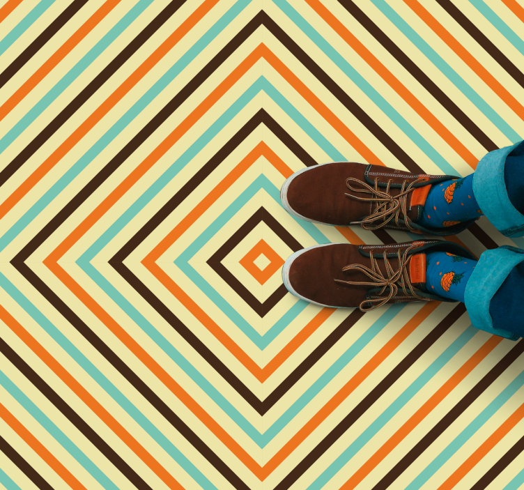 Vinylový koberec s geometrickými tvarmi v diamantovom vzore - Tenstickers