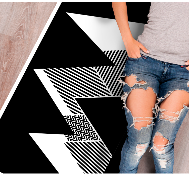 Vinylový koberec s geometrickými tvarmi v štýlovom cikcaku - Tenstickers