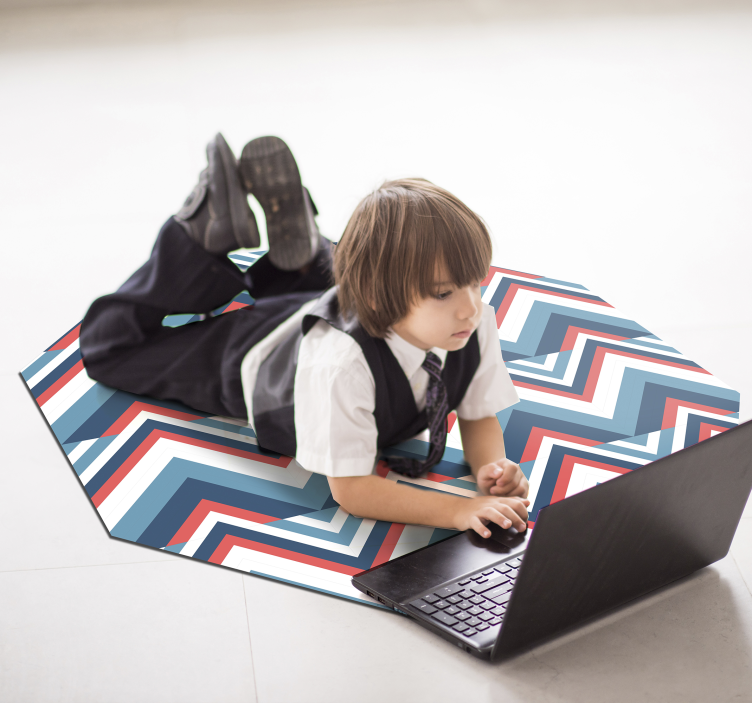 vinylový koberec s geometrickýmy tvarmi chevron colorblock - Tenstickers