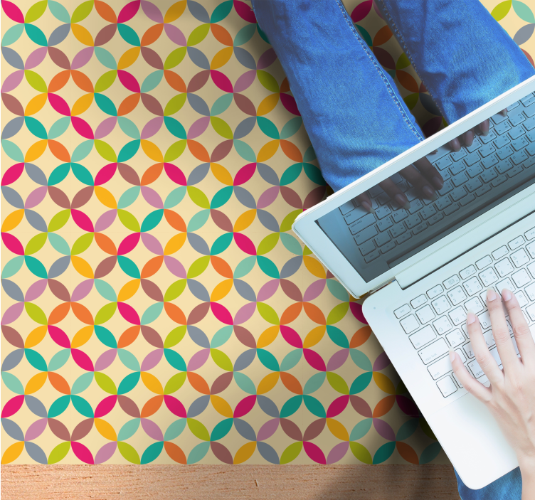 vinylový koberec s geometrickýmy tvarmi farebné geometrické - Tenstickers