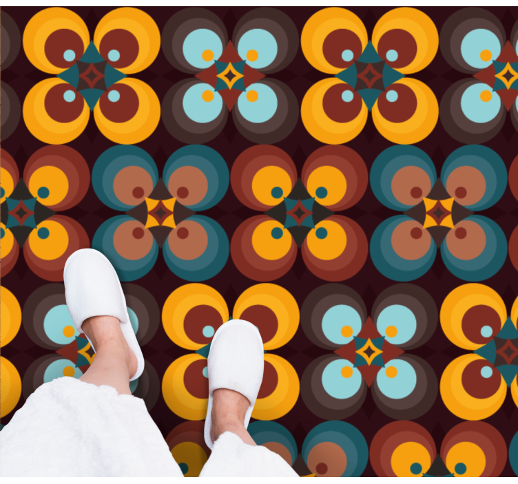 vinylový koberec kachličky farebný kruhový vzor - Tenstickers