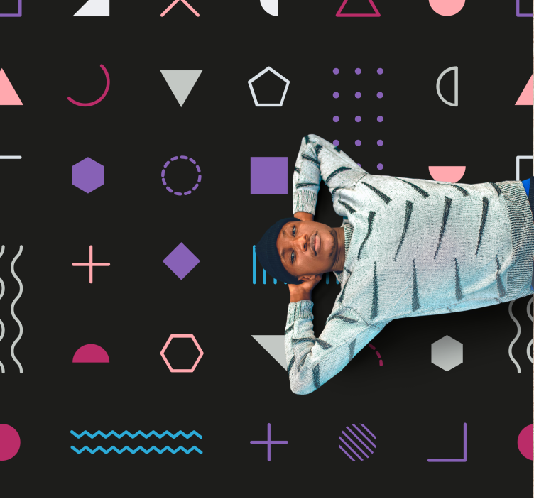 vinylový koberec s geometrickýmy tvarmi hravé tvary - Tenstickers