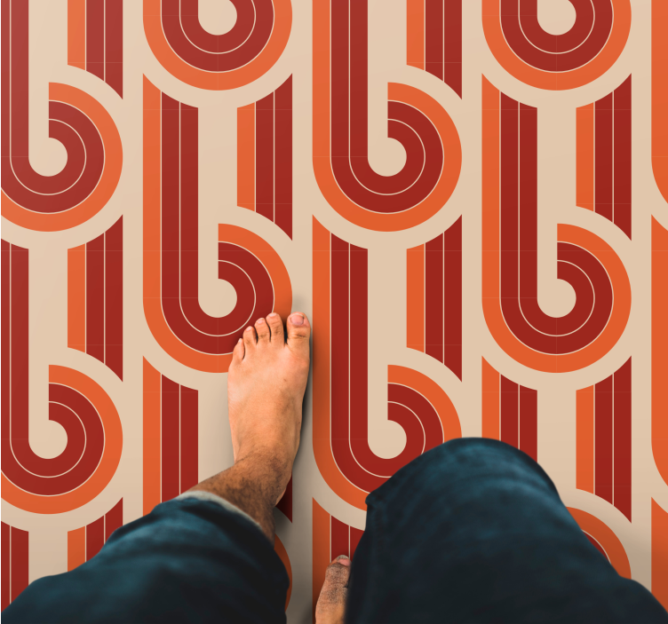 vinylový koberec geometrické tvary retro geometrický vzor - Tenstickers