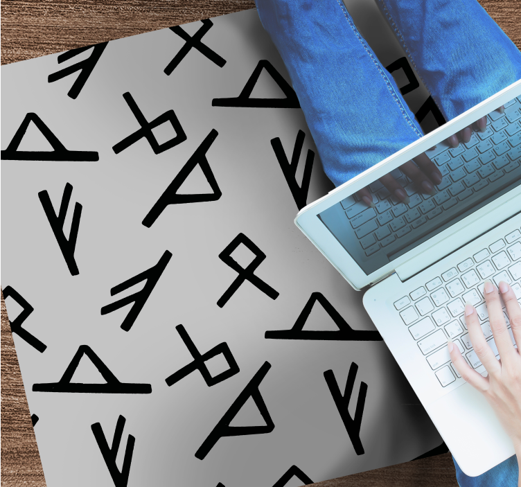 vinylový koberec s geometrickýmy tvarmi štýlové čierne tvary - Tenstickers