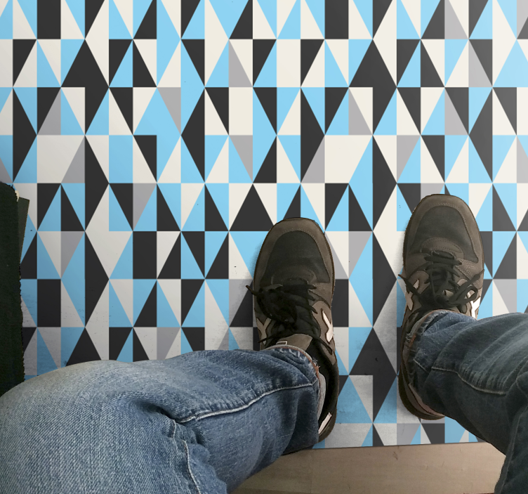 vinylový koberec s geometrickýmy tvarmi trojuholníkový motív - Tenstickers