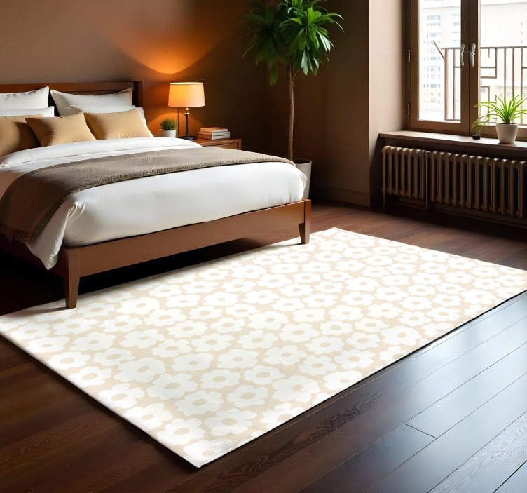 vinylový koberec s kvetmi biely mak - Tenstickers