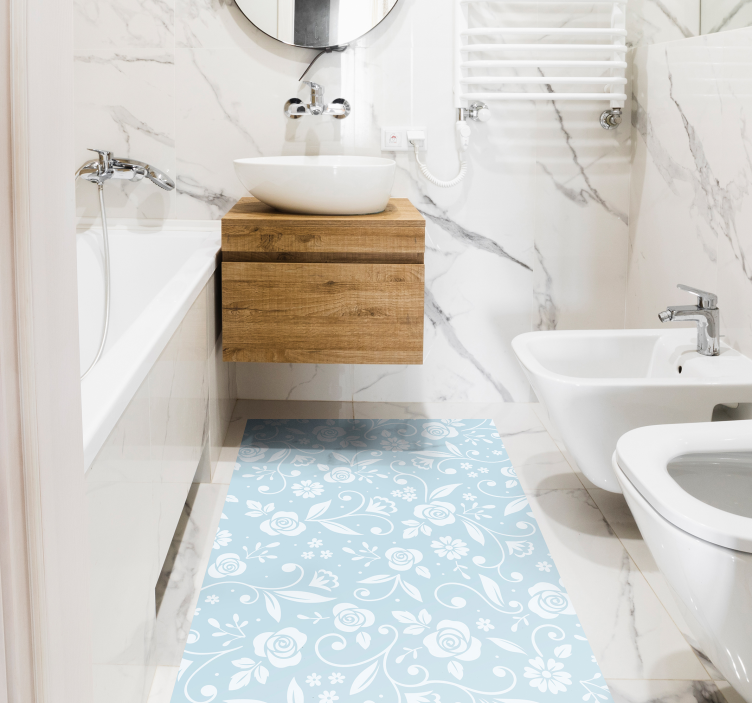 vinylový koberec s kvetmi blues s kvetinovým vzorom - Tenstickers