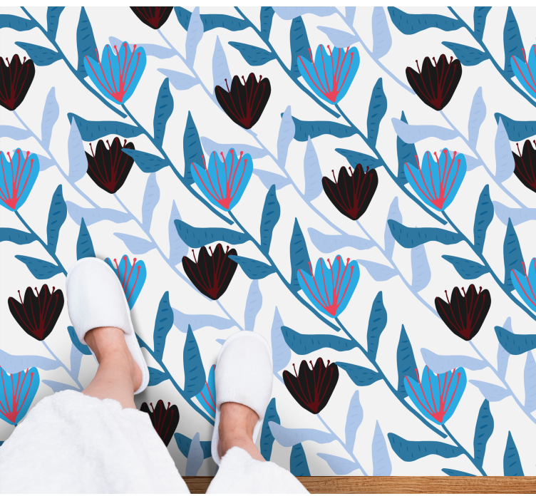 vinylový koberec s kvetmi botanické aranžmán listov - Tenstickers