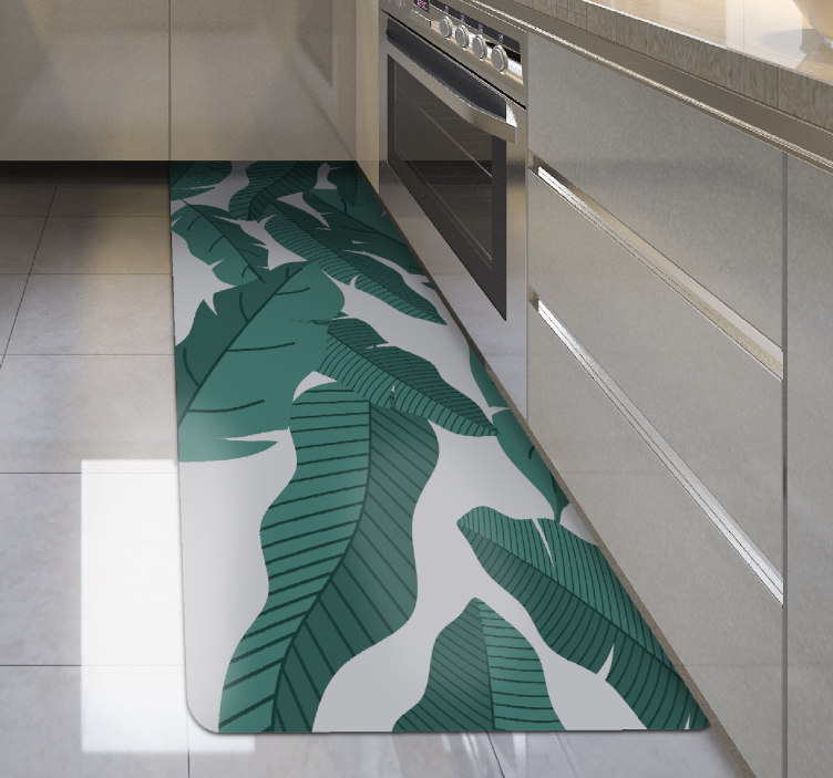 vinylový koberec s kvetmi botanický dizajn listov - Tenstickers