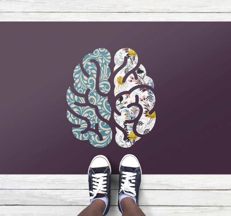 vinylový koberec s kvetmi botanický jin jang - Tenstickers