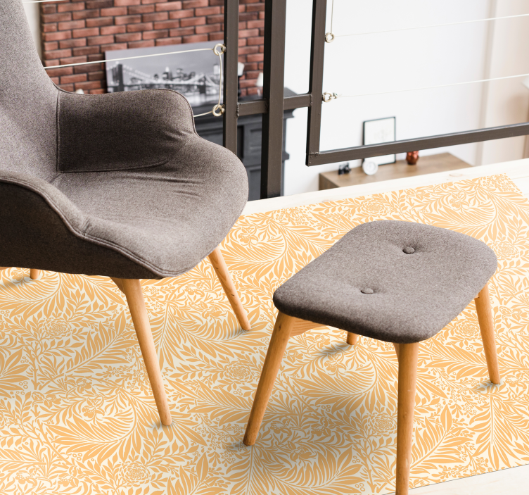 vinylový koberec s kvetmi botanický listový vzor - Tenstickers