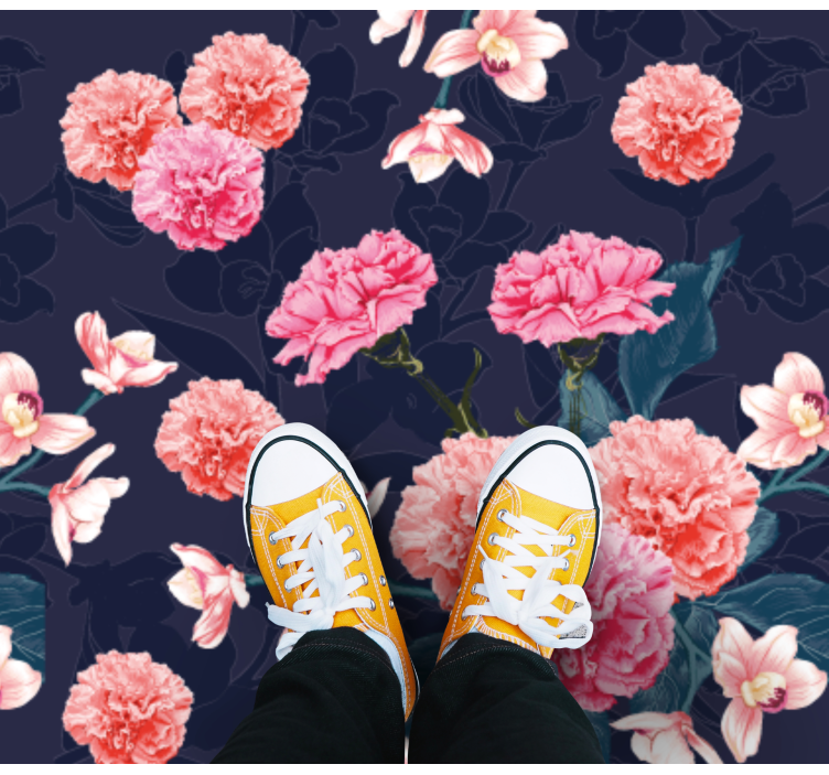 vinylový koberec s kvetmi botanický motív sna - Tenstickers