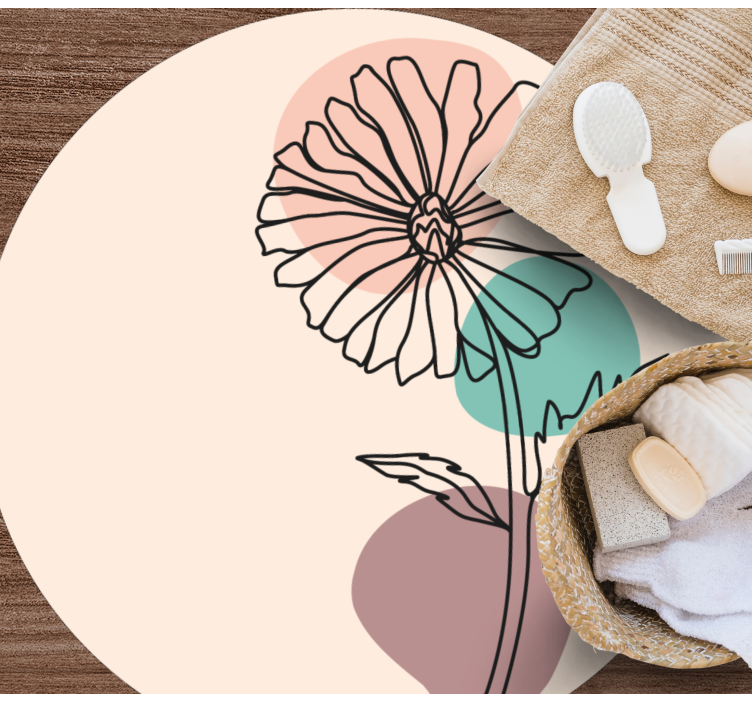 vinylový koberec s kvetmi elegantná kvetinová silueta - Tenstickers