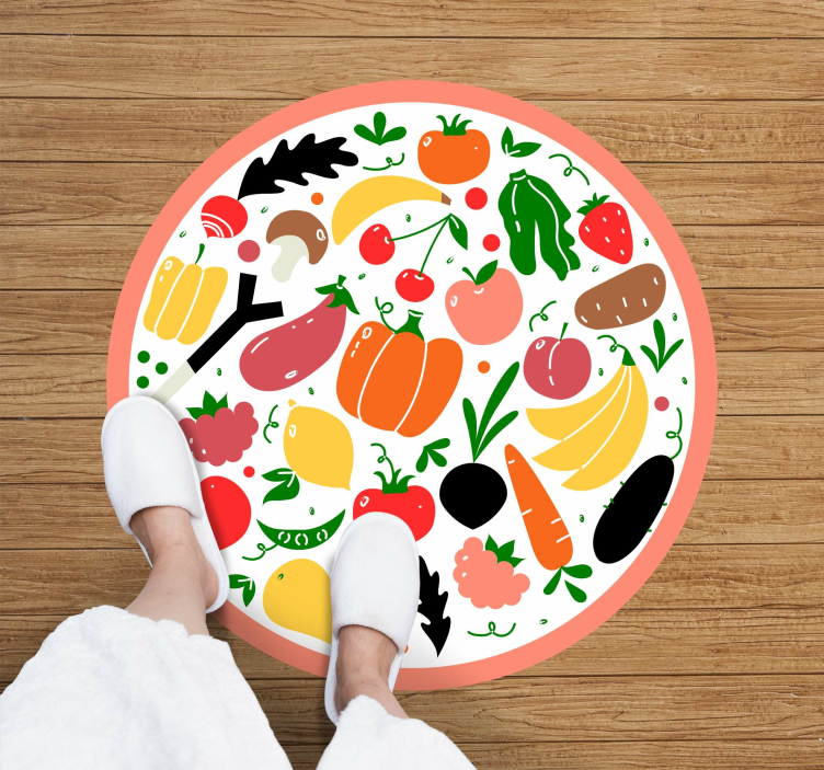 vinylový koberec s kvetmi farebný ovocný motív - Tenstickers