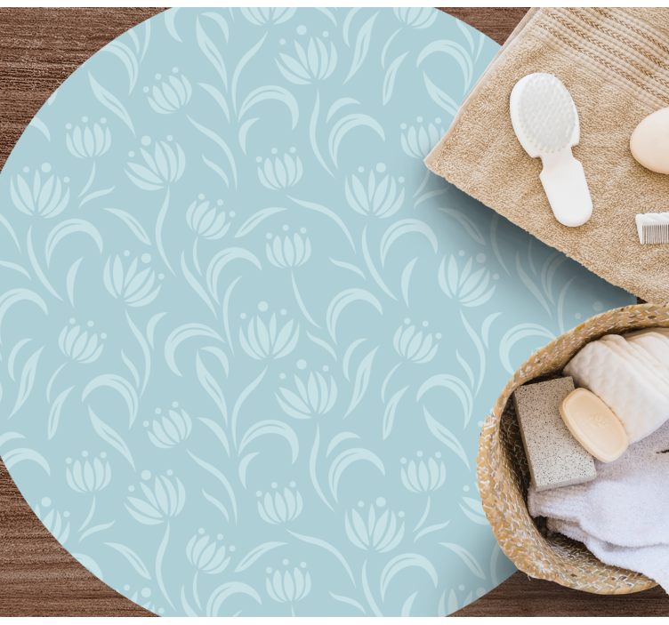vinylový koberec s kvetmi modrý jemný vzor - Tenstickers