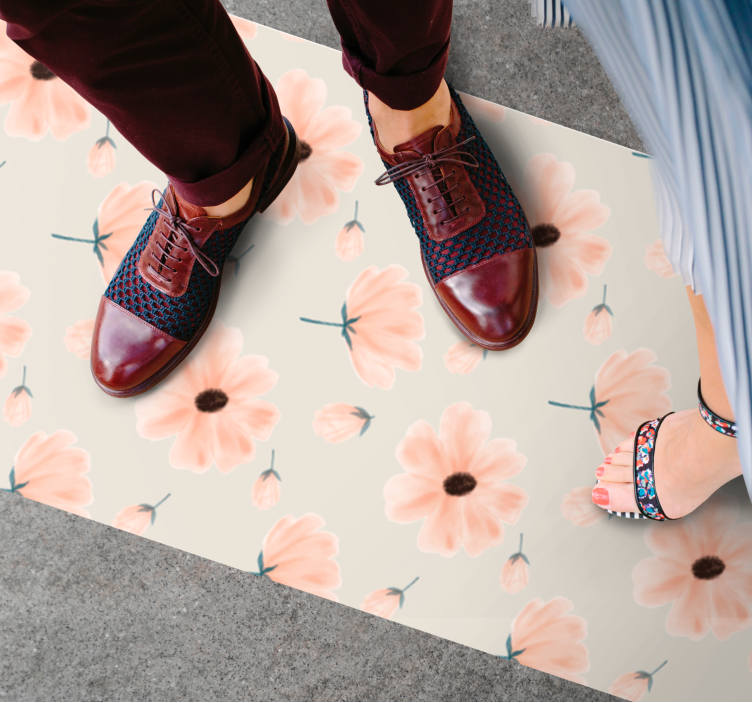 vinylový koberec s kvetmi jemný motív - Tenstickers