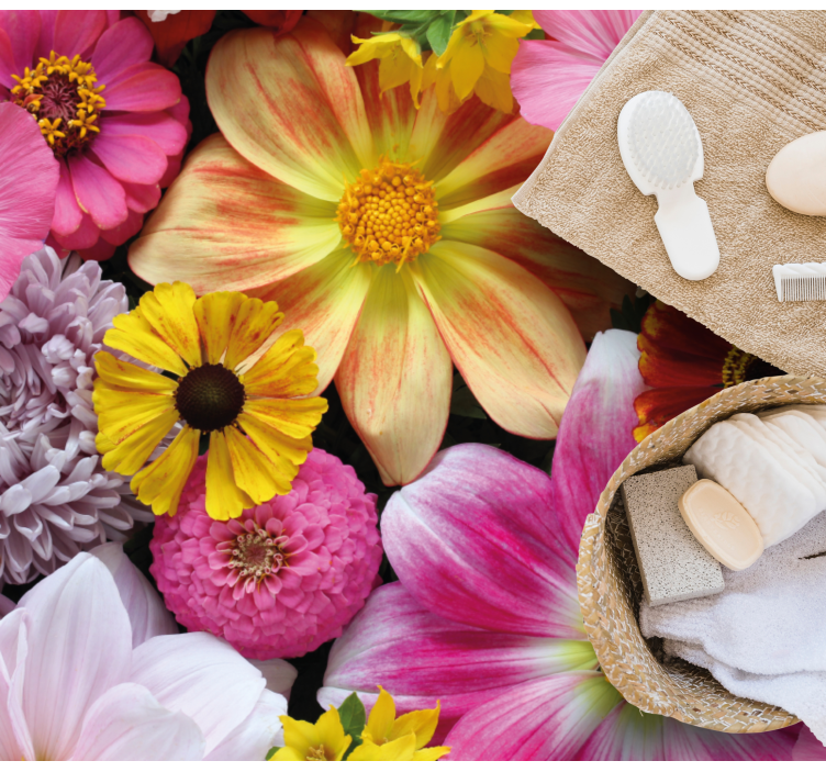 vinylový koberec s kvetmi krásne realistické aranžmán - Tenstickers