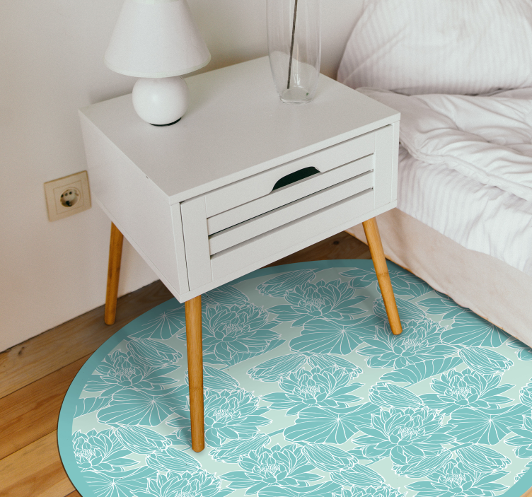 vinylový koberec s kvetmi kruh s kvetinovým motívom - Tenstickers