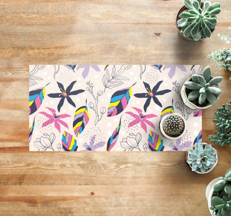 vinylový koberec s kvetmi kvetinová fantázia - Tenstickers