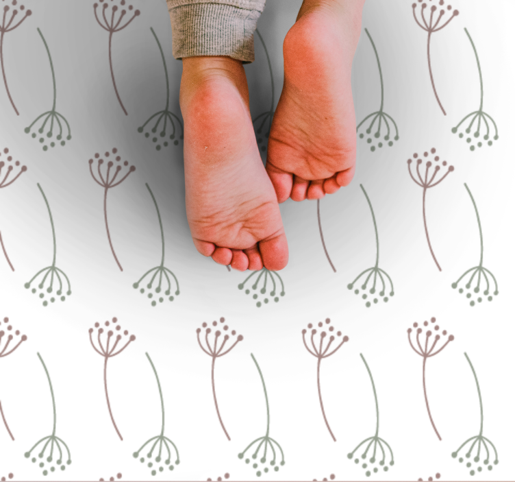 vinylový koberec s kvetmi kvetinový vzor stonky - Tenstickers