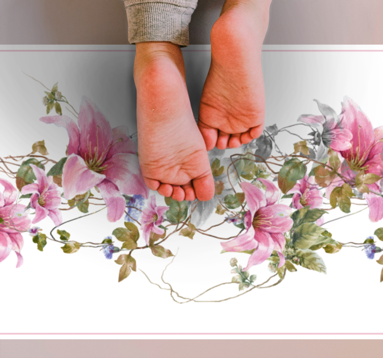 prírodný vinylový koberec kvetinový vzor viniča - Tenstickers