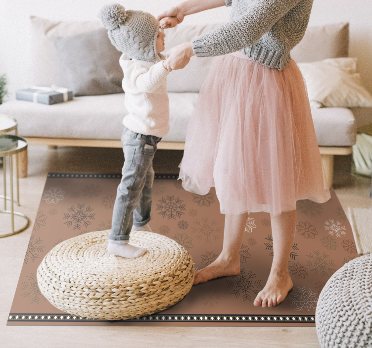 vinylový koberec s kvetmi motív snehových vločiek - Tenstickers