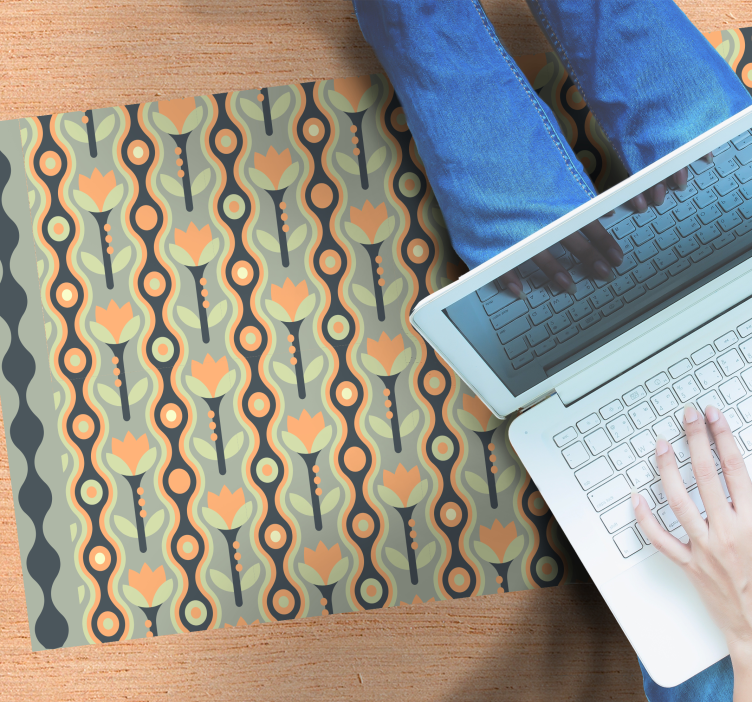 vinylový koberec pre mládež štylizovaný kvetinový vzor - Tenstickers