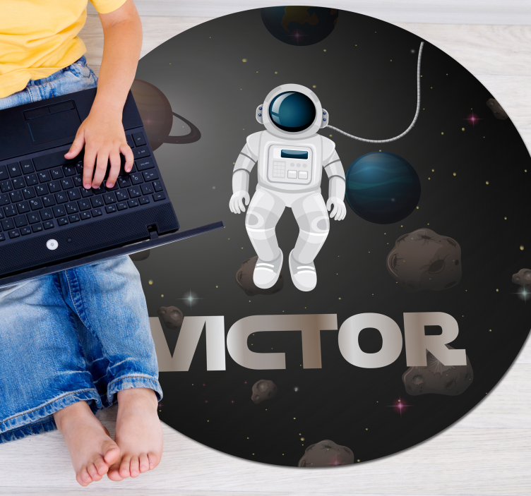 rôzne vinylové koberce pre deti vesmírny astronaut s menom - Tenstickers