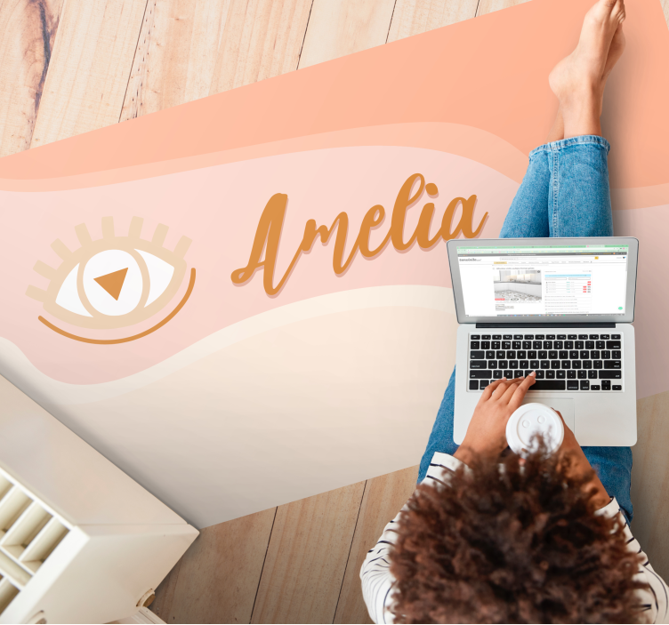 vinylový koberec meno custom Eye Name Design - Tenstickers