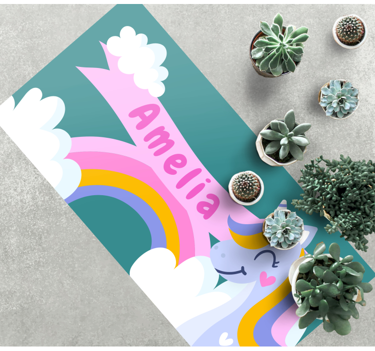 rôzne vinylové koberce pre deti kostým dúhového jednorožca - Tenstickers