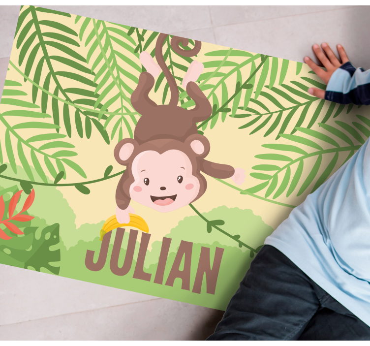 vinylový koberec s menom hravá opičia téma - Tenstickers