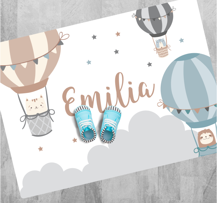 vinylový koberec s menom letecké balóny - Tenstickers