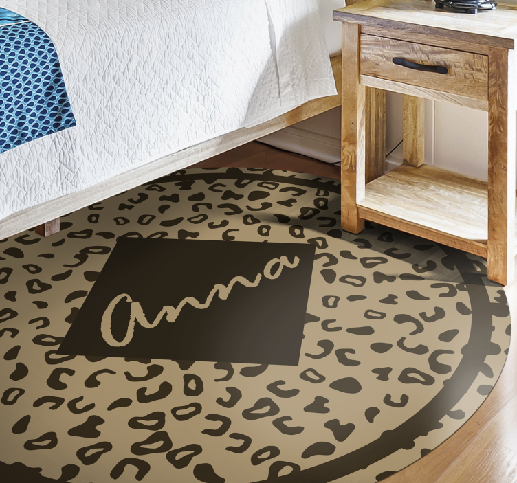 vinylový koberec do spálne meno s leopardím vzorom - Tenstickers