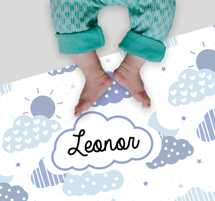 vinylový koberec s menom oblačný vzor - Tenstickers